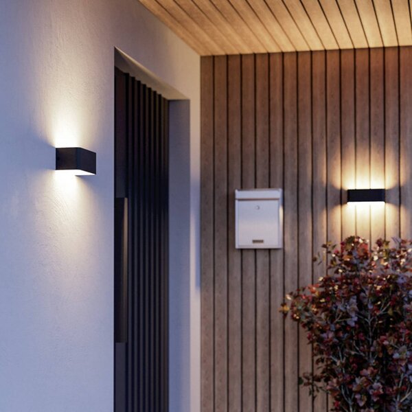 EGLO connect – inteligentny kinkiet zewnętrzny LED SANIA-Z, czarny, IP55 możliwość ściemniania, czarny, metal