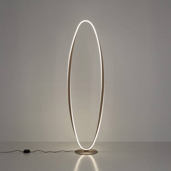 EGLO Lampa stojąca CAMEROTA, możliwość ściemniania, brązowy / mosiężny, salon / jadalnia, metal