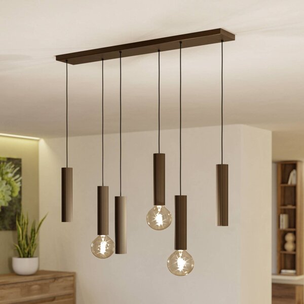 EGLO Lampa wisząca FARIOLO, możliwość ściemniania, brązowy / mosiężny, salon / jadalnia, metal
