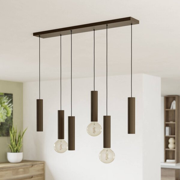 EGLO Lampa wisząca FARIOLO, możliwość ściemniania, brązowy / mosiężny, salon / jadalnia, metal