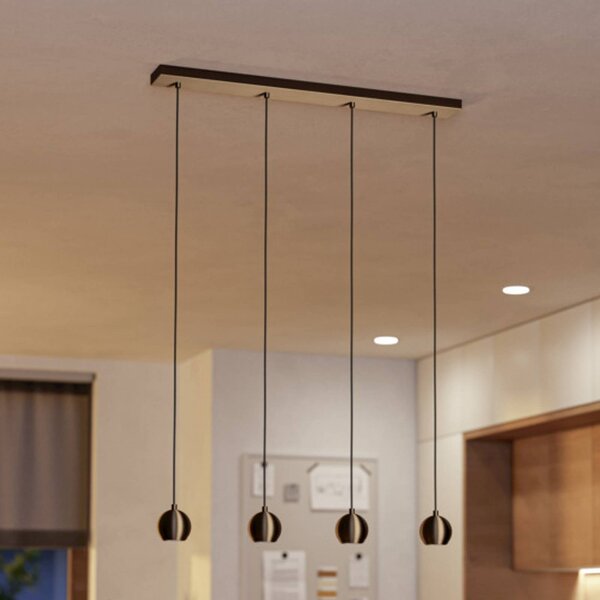 EGLO Lampa wisząca BIMEDA 1, możliwość ściemniania, brązowy / mosiężny, salon / jadalnia, metal