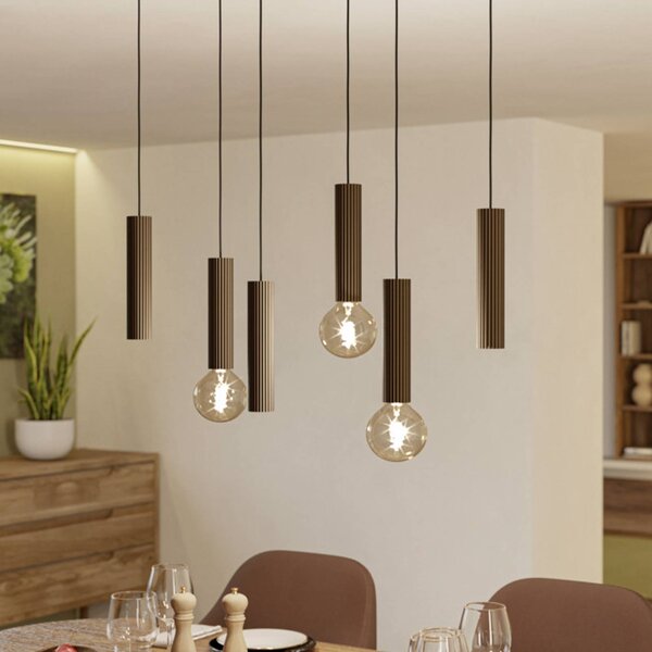 EGLO Lampa wisząca FARIOLO, możliwość ściemniania, brązowy / mosiężny, salon / jadalnia, metal