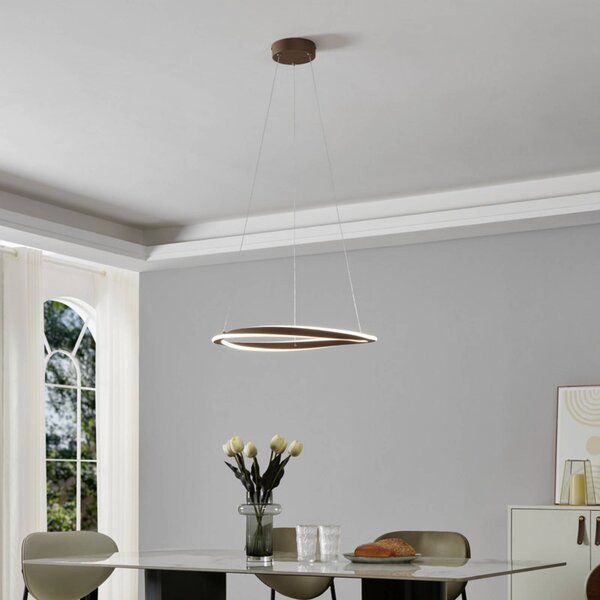 EGLO Lampa wisząca CAMEROTA, możliwość ściemniania, brązowy / mosiężny, salon / jadalnia, metal