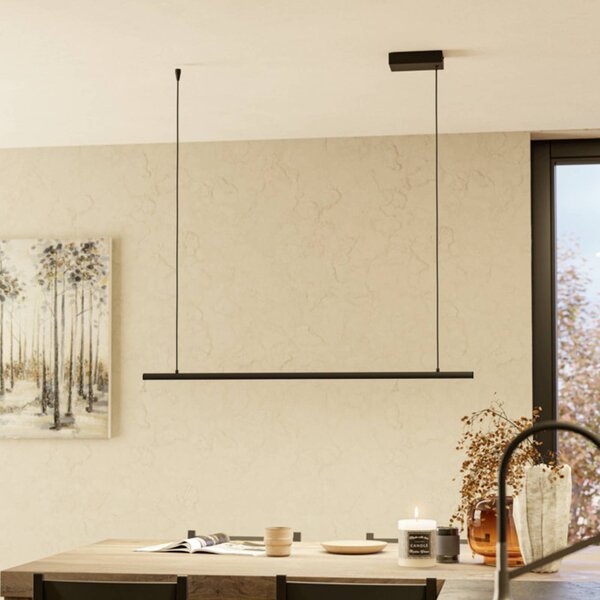 EGLO connect – inteligentny żyrandol LED FLATRON-Z, 101 cm, czarna możliwość ściemniania, czarny, salon / jadalnia, metal