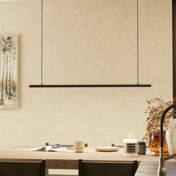 EGLO connect – inteligentny żyrandol LED FLATRON-Z, 101 cm, czarna możliwość ściemniania, czarny, salon / jadalnia, metal