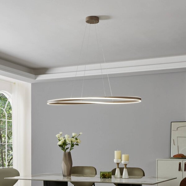 EGLO Lampa wisząca CAMEROTA, możliwość ściemniania, kremowy / amber, salon / jadalnia, metal