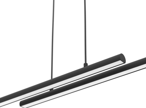 EGLO connect – inteligentny żyrandol LED FLATRON-Z, 150 cm, czarna możliwość ściemniania, czarny, salon / jadalnia, metal