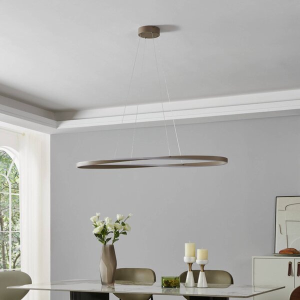 EGLO Lampa wisząca CAMEROTA, możliwość ściemniania, kremowy / amber, salon / jadalnia, metal