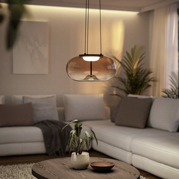 EGLO Lampa wisząca OPTICA 1, brązowy / rdzawy, salon / jadalnia, metal