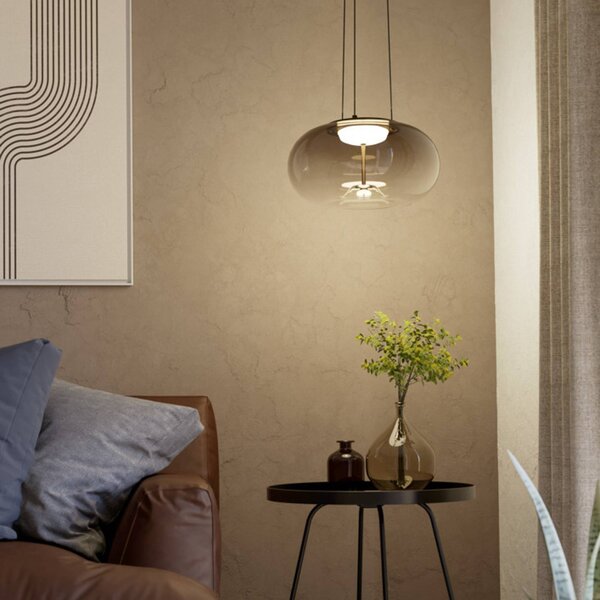 EGLO Lampa wisząca OPTICA 1, brązowy / rdzawy, salon / jadalnia, metal