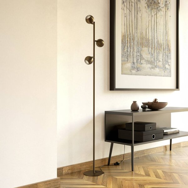 EGLO Lampa stojąca BIMEDA 1, brązowy / mosiężny, salon / jadalnia, metal