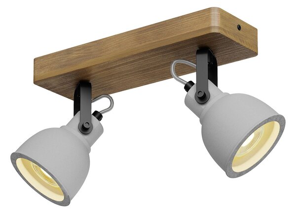Lampa Sufitowa Lindby, Mitis, ściemnialny, drewniany, salon, beton, industrialny