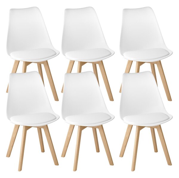 Zestaw 6 krzeseł do jadalni BEALIFE, skandynawski design, łatwe w pielęgnacji | Do jadalni, gabinetu i restauracji | Czarny/biały/szary TB18