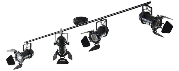 Lampa Sufitowa Lindby, Tilen, ściemnialny, czarny, salon, metal, industrialny