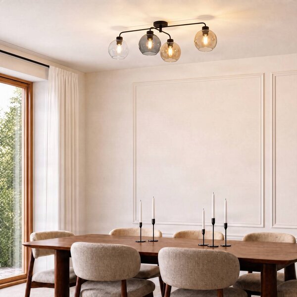 Lampa sufitowa Cubus TK Lighting, możliwość ściemniania, przezroczysty / transparentny, salon / jadalnia, szkło, nowoczesny