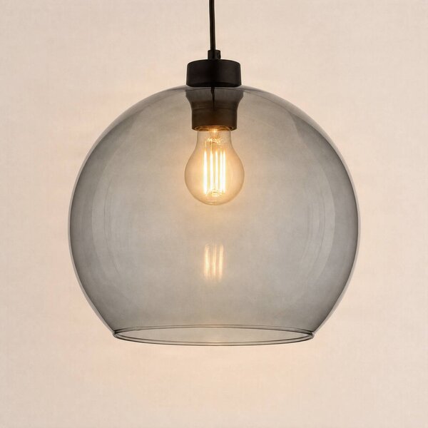 Lampa wisząca szklana Cubus TK Lighting, możliwość ściemniania, czarny, salon / jadalnia, szkło, nowoczesny