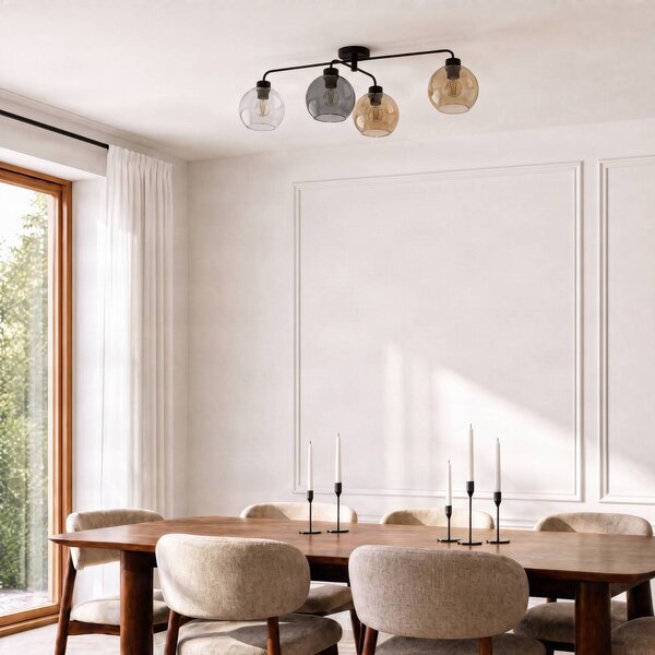 Lampa sufitowa Cubus TK Lighting, możliwość ściemniania, przezroczysty / transparentny, salon / jadalnia, szkło, nowoczesny