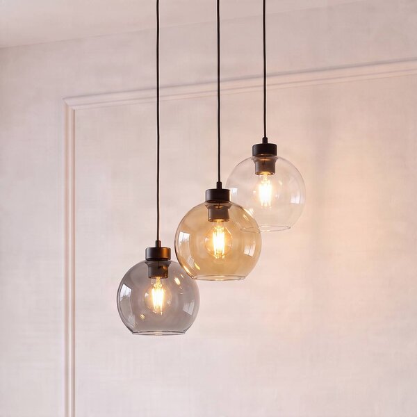 Lampa wisząca szklana Cubus TK Lighting, możliwość ściemniania, przezroczysty / transparentny, salon / jadalnia, szkło, nowoczesny