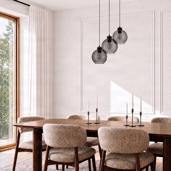Lampa wisząca szklana Cubus TK Lighting, możliwość ściemniania, czarny, salon / jadalnia, szkło, nowoczesny