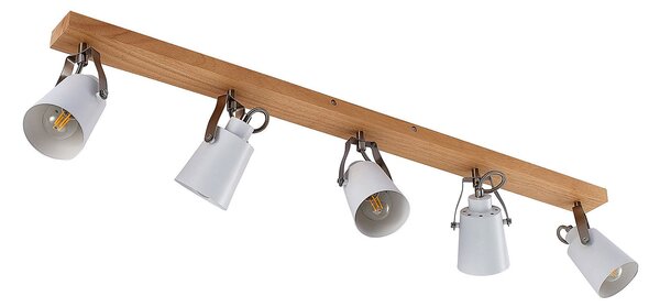 Lampa Sufitowa Lindby, Blana, ściemnialny, drewniany, salon, drewno, skandynawski