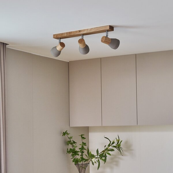 Lampa Sufitowa Lindby, Filiz, ściemnialny, szary, sypialnia, beton, skandynawski