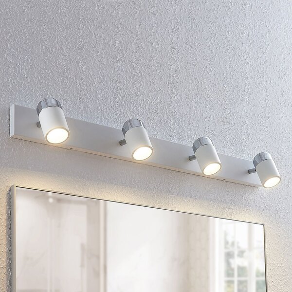 Lampa Sufitowa Lindby, Kardo, ściemnialny, biały, łazienka, metal, nowoczesny