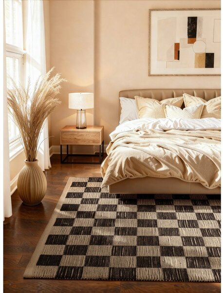 Czarno-kremowy ręcznie tkany dwustronny dywan z mieszanki juty 120x170 cm Rex – Hanse Home