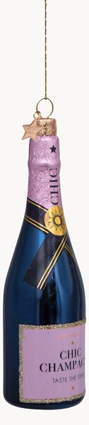 Ozdoba choinkowa ze szkła dmuchanego Luxury Pink Bottle with Champagne