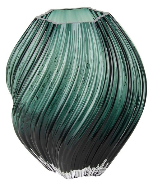 Ciemnozielony szklany ręcznie wykonany wazon (wysokość 23 cm) – House Nordic