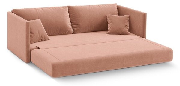 Różowa aksamitna rozkładana sofa 209 cm Shannon – Cosmopolitan Design
