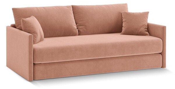 Różowa aksamitna rozkładana sofa 209 cm Shannon – Cosmopolitan Design