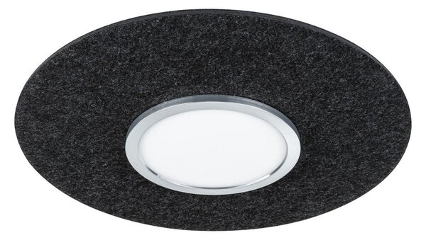 Lampa Sufitowa Paulmann, Tulga, ściemnialny, czarny, salon, tkanina | tekstylia, nowoczesny