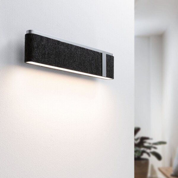 Lampa Ścienna Paulmann, Jagun, ściemnialny, czarny, salon, tkanina | tekstylia, nowoczesny