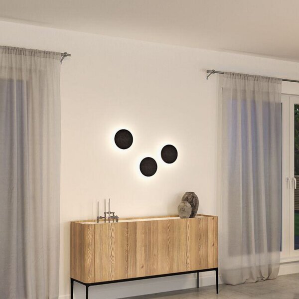 Lampa Ścienna Paulmann, Tulga, ściemnialny, czarny, salon, tkanina | tekstylia, nowoczesny