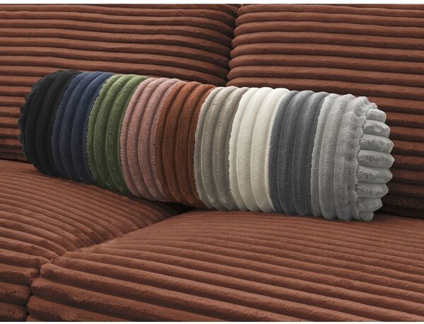 Pomarańczowa sztruksowa rozkładana sofa do spania 220 cm Hugo – Bobochic Paris