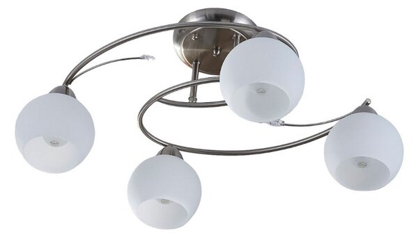 Lampa Sufitowa Lindby, Svean, ściemnialny, szary, salon, szkło, nowoczesny