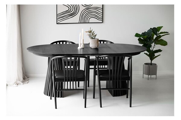 Okrągły rozkładany stół z dodatkowym blatem z blatem w dekorze dębu ø 120 cm Osaka – House Nordic