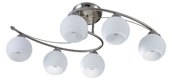 Lampa Sufitowa Lindby, Svean, ściemnialny, metaliczny, salon, szkło, nowoczesny