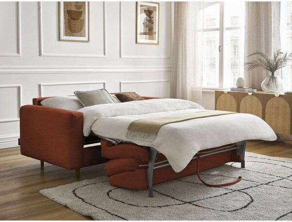 Pomarańczowa rozkładana sofa do spania 200 cm Cocoone – Bobochic Paris