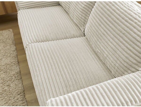 Beżowa sztruksowa rozkładana sofa do spania 220 cm Hugo – Bobochic Paris