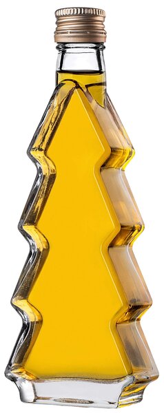 Szklana butelka choinka Enna 200ml ze złotą zakrętką 1 szt