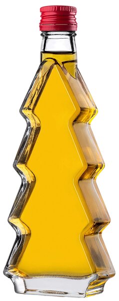 Szklana butelka choinka Enna 200ml z czerwoną zakrętką 1 szt