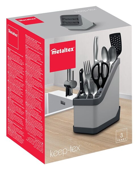 Czarny stojak na sztućce Keep-Tex - Metaltex