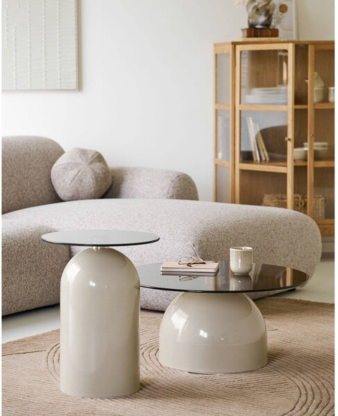 Okrągły stolik ze szklanym blatem ø 40 cm Ravello – House Nordic