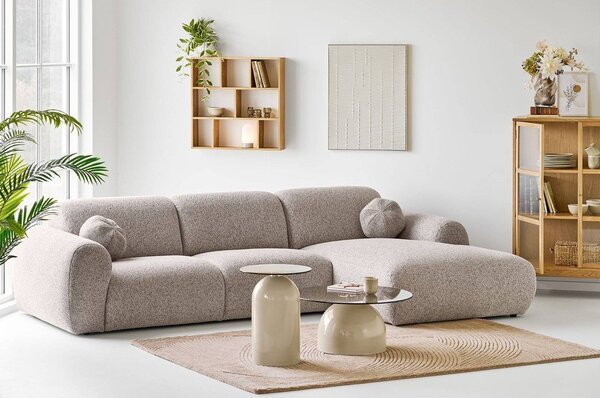 Szarobeżowy narożnik (prawostronny/z szezlongiem) Clyde – House Nordic