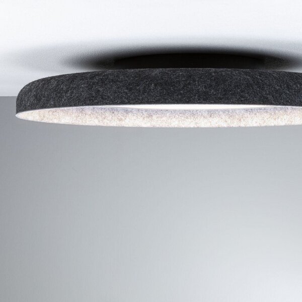 Lampa Sufitowa Paulmann, Zarina, ściemnialny, czarny, salon, tkanina | tekstylia, nowoczesny