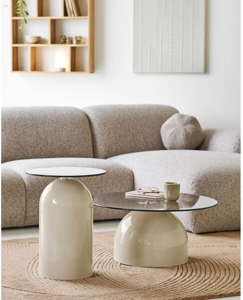 Okrągły stolik ze szklanym blatem ø 40 cm Ravello – House Nordic