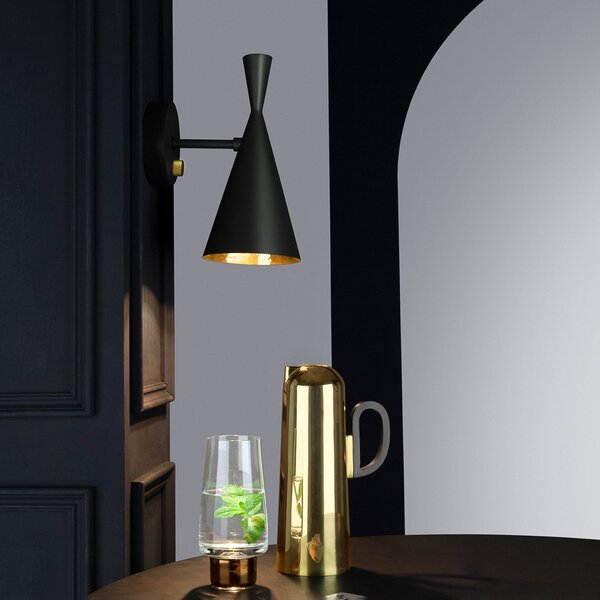 Lampa Ścienna Tom Dixon, Beat Wall, ściemnialny, czarny, salon, metal, design
