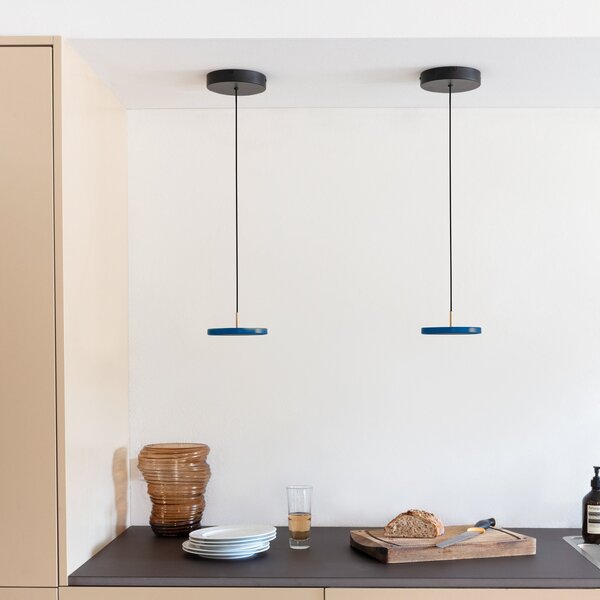 Lampa Wisząca UMAGE, Asteria Micro V2, ściemnialny, niebieski, salon, metal, skandynawski