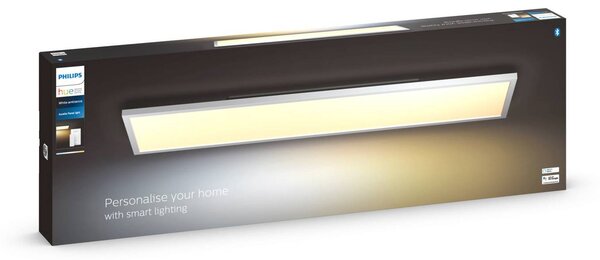 Philips Hue Inteligentna lampa sufitowa Aurelle, możliwość ściemniania, biały / opal, salon / jadalnia, metal, nowoczesny